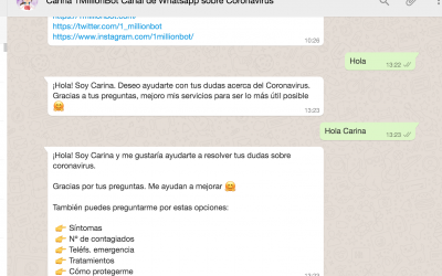 Carina, canal en Whatsapp para informar sobre Coronavirus