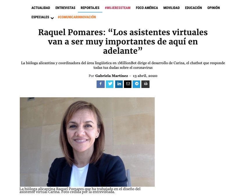 Raquel Pomares: “Los asistentes virtuales van a ser muy importantes de aquí en adelante” Entrevista  en Innova Spain