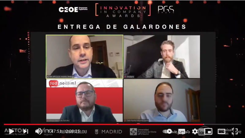 1MillionBot finalista en los premios ‘Innovation in Company’ (CEOE y PGS)