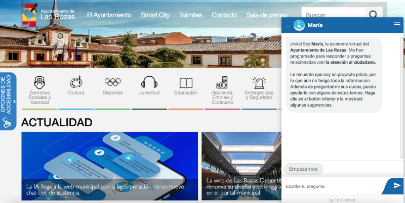 Ayuntamiento de Las Rozas, un chatbot basado en IA de atención al ciudadano