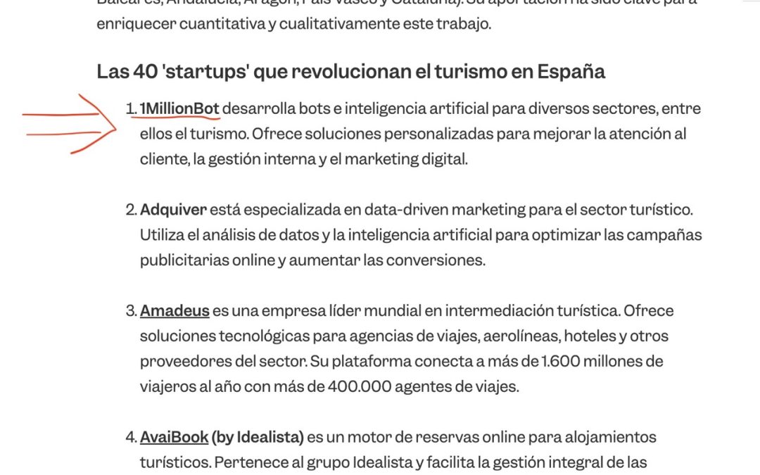 1MillionBot lidera la innovación tecnológica en el turismo español