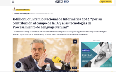 Cadena SER:  entrevista a 1MillionBot por su «Premio Nacional de Informática 2024»