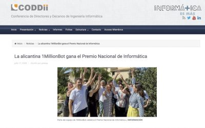 Revista de Prensa -1MillionBot, Premio Nacional de Informática
