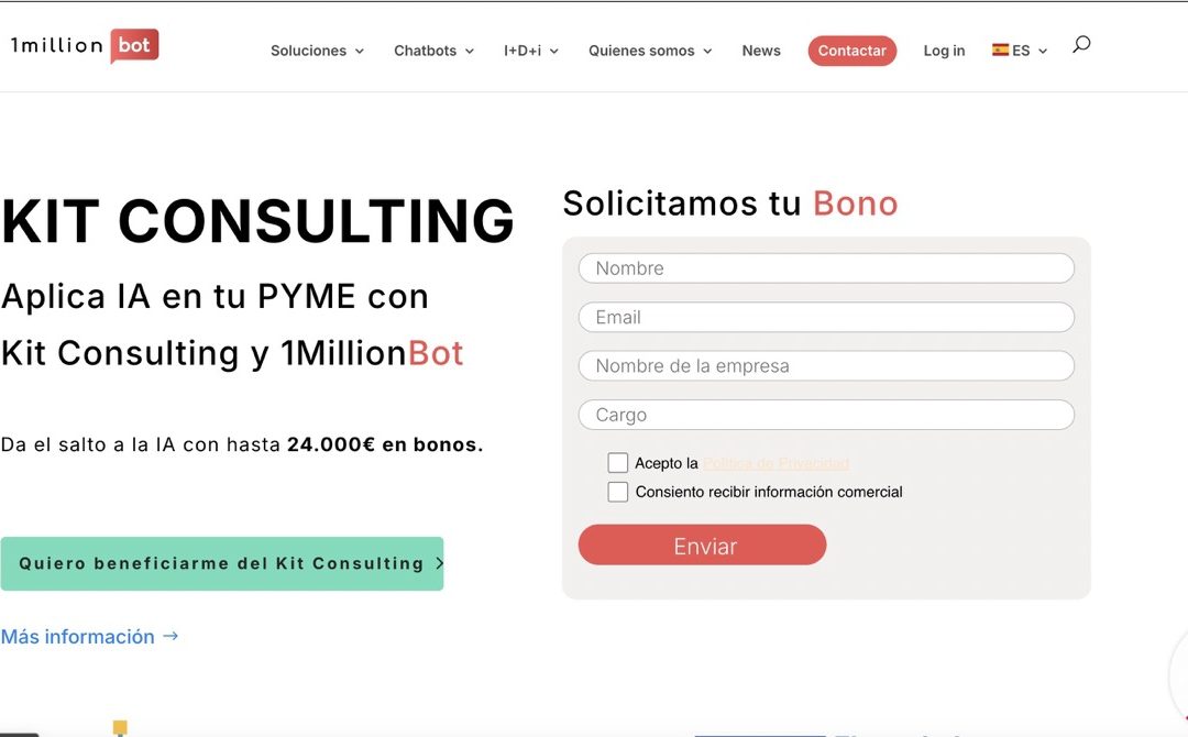 1MillionBot: consultoría avanzada sobre Inteligencia Artificial con «KitConsulting»