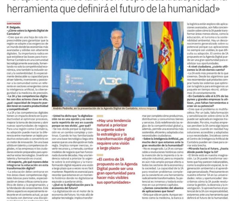 La Agenda Digital de Cantabria: un modelo para liderar la revolución digital y la inteligencia artificial