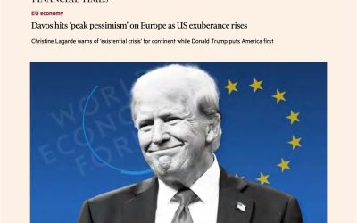 Resumen del informe: «Davos hits ‘peak pessimism’ on Europe as US exuberance rises»