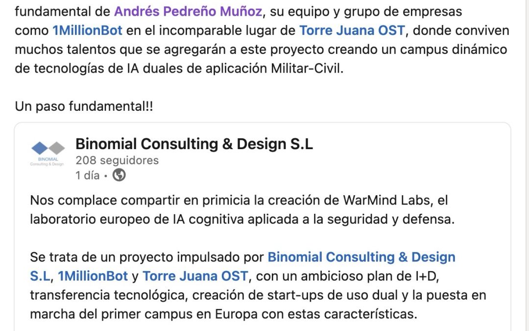 WarMind Labs, el laboratorio pionero en IA aplicada a la seguridad y defensa