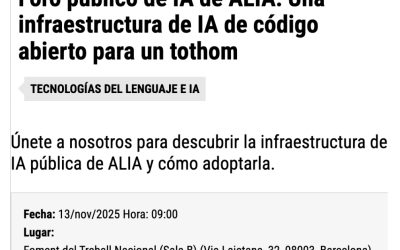 ALIA Public AI Forum: una infraestructura de IA pública y abierta para todos