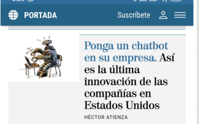 ‘Ponga un chatbot en su empresa’ (1MillionBot en portada del diario El Mundo)